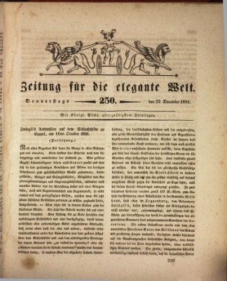 Zeitung für die elegante Welt Donnerstag 22. Dezember 1831