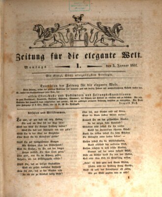 Zeitung für die elegante Welt Montag 2. Januar 1832