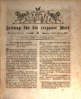 Zeitung für die elegante Welt Donnerstag 5. Januar 1832