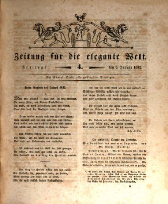 Zeitung für die elegante Welt Freitag 6. Januar 1832