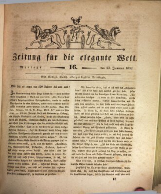 Zeitung für die elegante Welt Montag 23. Januar 1832