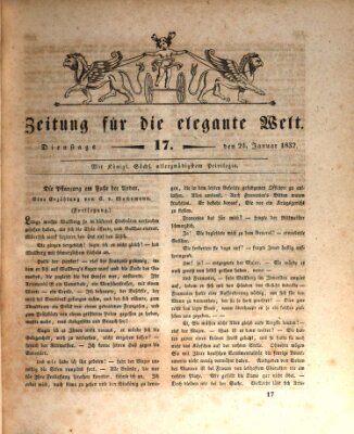 Zeitung für die elegante Welt Dienstag 24. Januar 1832