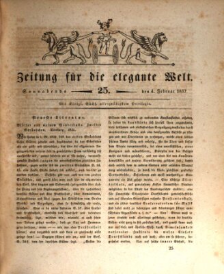 Zeitung für die elegante Welt Samstag 4. Februar 1832