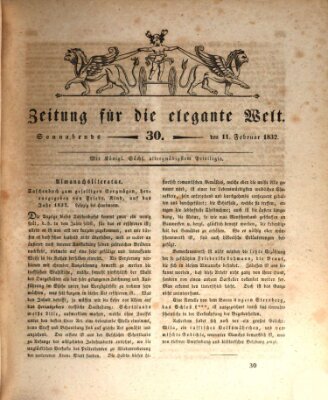 Zeitung für die elegante Welt Samstag 11. Februar 1832