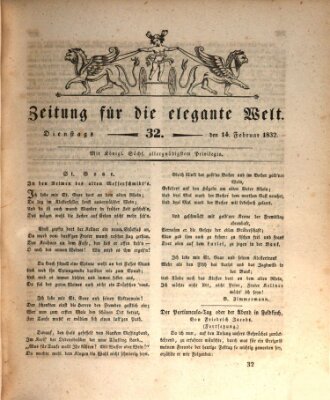 Zeitung für die elegante Welt Dienstag 14. Februar 1832