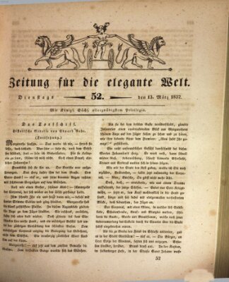 Zeitung für die elegante Welt Dienstag 13. März 1832