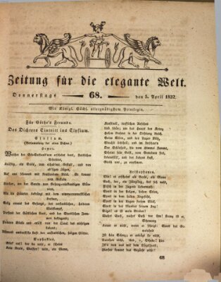 Zeitung für die elegante Welt Donnerstag 5. April 1832