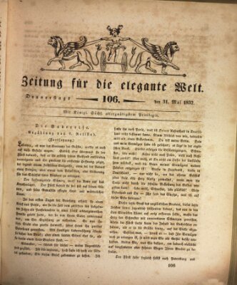 Zeitung für die elegante Welt Donnerstag 31. Mai 1832