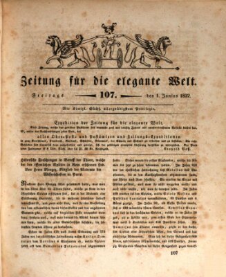 Zeitung für die elegante Welt Freitag 1. Juni 1832