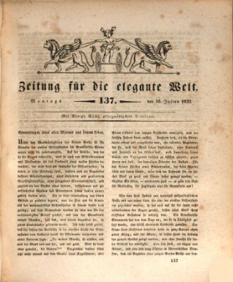 Zeitung für die elegante Welt Montag 16. Juli 1832