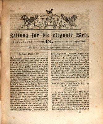 Zeitung für die elegante Welt Samstag 4. August 1832