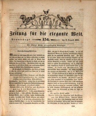Zeitung für die elegante Welt Donnerstag 9. August 1832