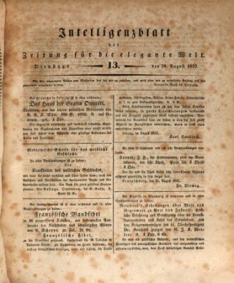 Zeitung für die elegante Welt Dienstag 28. August 1832