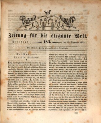 Zeitung für die elegante Welt Dienstag 18. September 1832