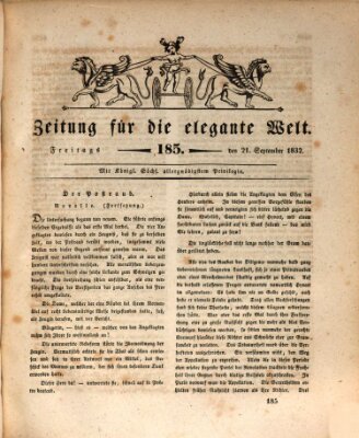 Zeitung für die elegante Welt Freitag 21. September 1832