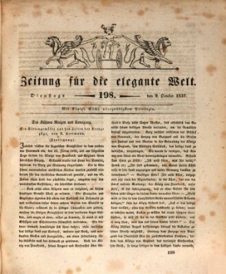 Zeitung für die elegante Welt Dienstag 9. Oktober 1832