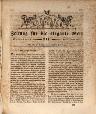 Zeitung für die elegante Welt Samstag 27. Oktober 1832