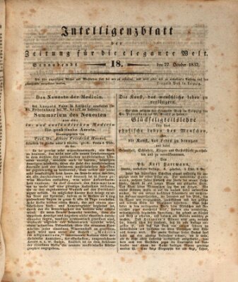 Zeitung für die elegante Welt Samstag 27. Oktober 1832