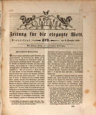 Zeitung für die elegante Welt Donnerstag 8. November 1832