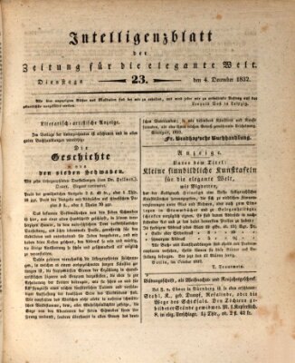 Zeitung für die elegante Welt Dienstag 4. Dezember 1832