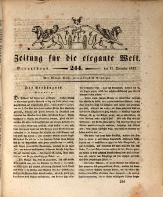 Zeitung für die elegante Welt Donnerstag 13. Dezember 1832