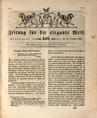 Zeitung für die elegante Welt Donnerstag 20. Dezember 1832