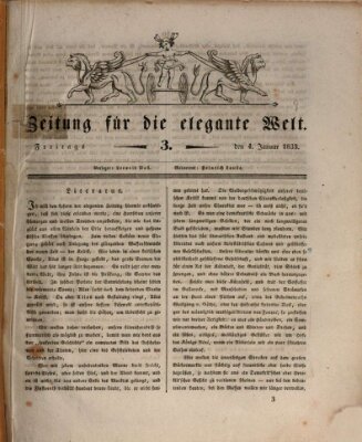 Zeitung für die elegante Welt Freitag 4. Januar 1833