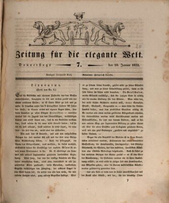 Zeitung für die elegante Welt Donnerstag 10. Januar 1833