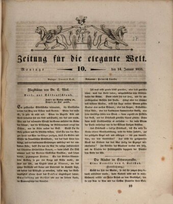 Zeitung für die elegante Welt Montag 14. Januar 1833