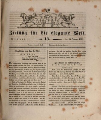 Zeitung für die elegante Welt Freitag 18. Januar 1833