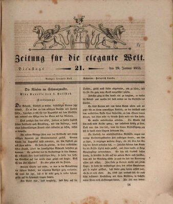 Zeitung für die elegante Welt Dienstag 29. Januar 1833