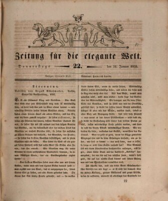 Zeitung für die elegante Welt Donnerstag 31. Januar 1833