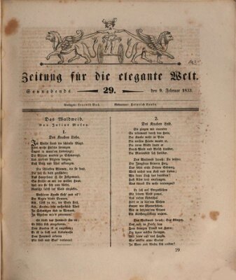 Zeitung für die elegante Welt Samstag 9. Februar 1833