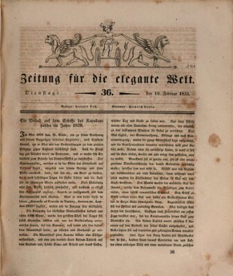 Zeitung für die elegante Welt Dienstag 19. Februar 1833