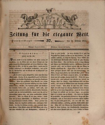 Zeitung für die elegante Welt Donnerstag 21. Februar 1833