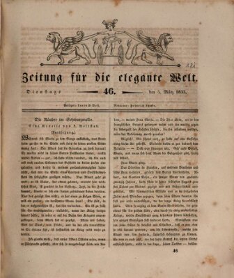 Zeitung für die elegante Welt Dienstag 5. März 1833