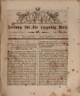 Zeitung für die elegante Welt Donnerstag 7. März 1833