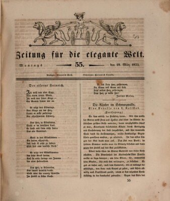 Zeitung für die elegante Welt Montag 18. März 1833