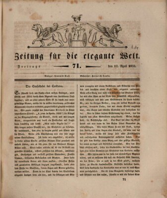 Zeitung für die elegante Welt Freitag 12. April 1833