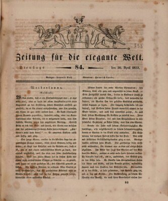 Zeitung für die elegante Welt Dienstag 30. April 1833