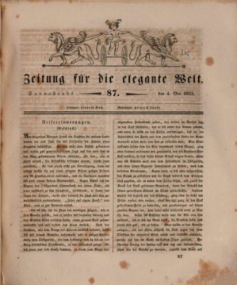 Zeitung für die elegante Welt Samstag 4. Mai 1833