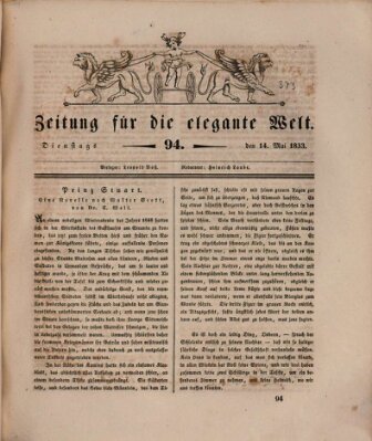 Zeitung für die elegante Welt Dienstag 14. Mai 1833