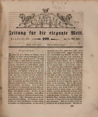 Zeitung für die elegante Welt Donnerstag 23. Mai 1833