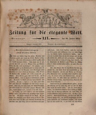 Zeitung für die elegante Welt Montag 10. Juni 1833