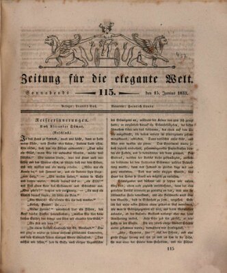 Zeitung für die elegante Welt Samstag 15. Juni 1833