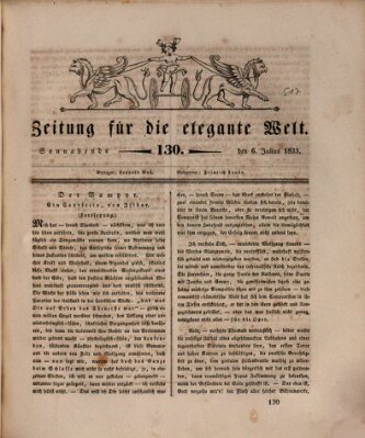 Zeitung für die elegante Welt Samstag 6. Juli 1833