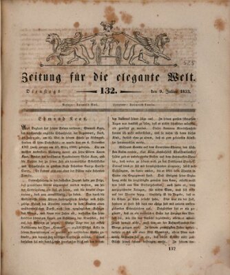 Zeitung für die elegante Welt Dienstag 9. Juli 1833