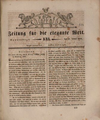 Zeitung für die elegante Welt Donnerstag 11. Juli 1833