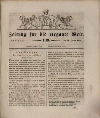 Zeitung für die elegante Welt Freitag 19. Juli 1833