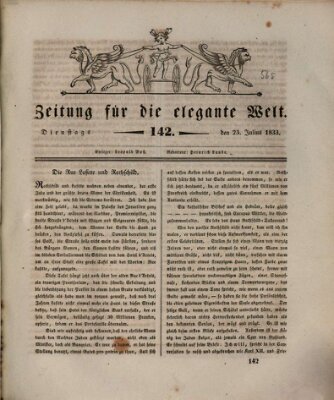 Zeitung für die elegante Welt Dienstag 23. Juli 1833